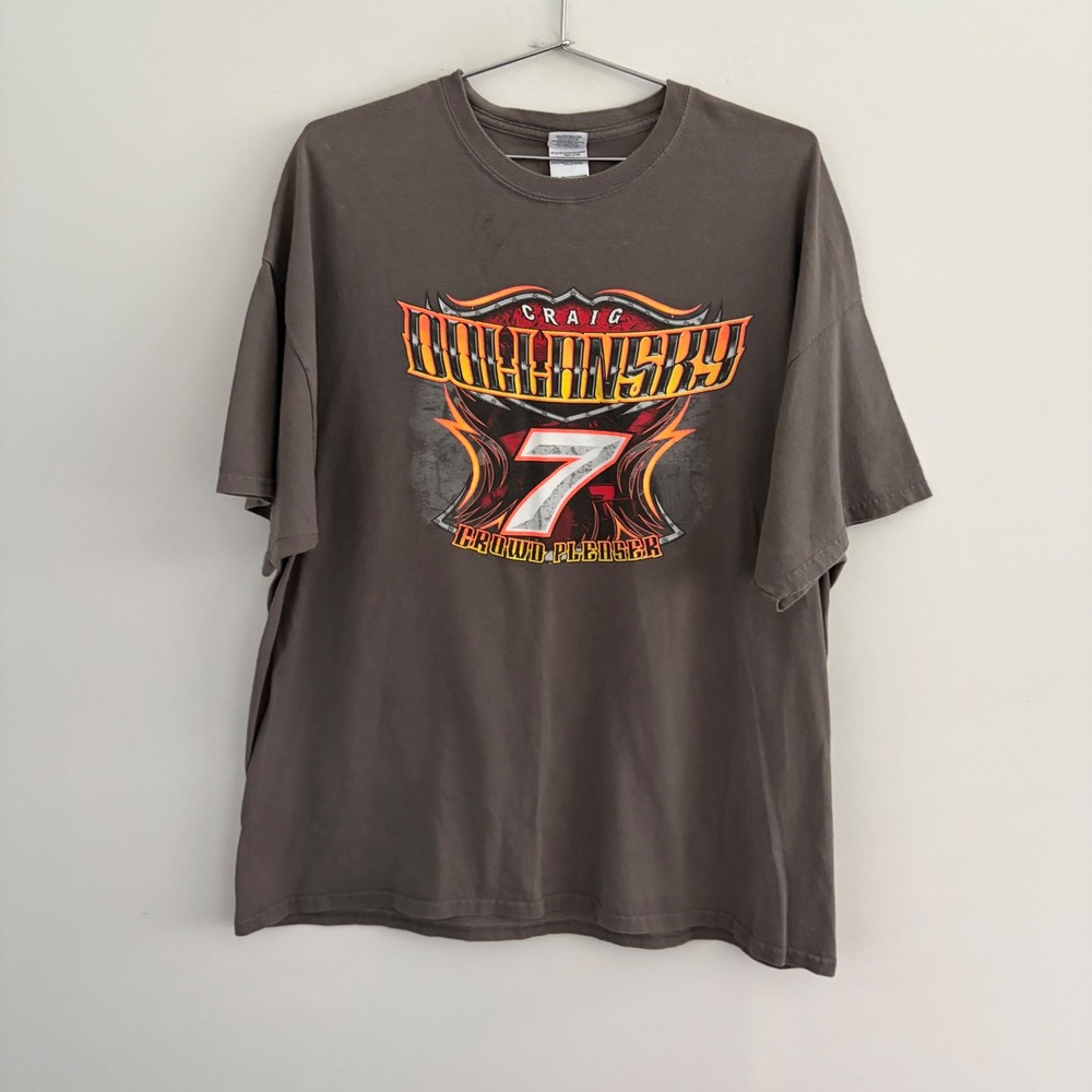 Craig Dollansky 7 Crowd Pleaser Sprint Car Racing T-Shirt Brown 2XL